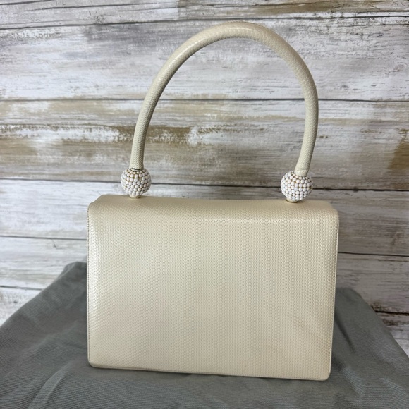 Vintage Judith Leiber White Leather Mini Handbag - Picture 5 of 14